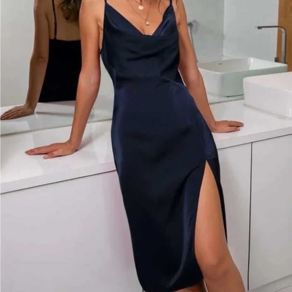 D&M Navy Satin Dress